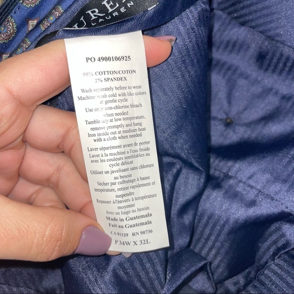 Lauren Ralph Lauren NWT! Classic Fit Dark Teal Corduroy Pant Size 34 - Picture 13 of 14